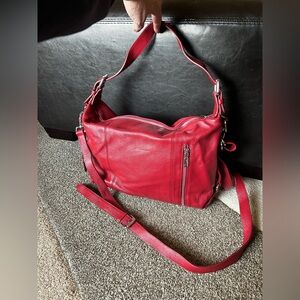 Heshe Leather Handbag Beautiful Muted Red